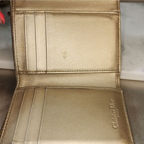 Authentic Dior Cannage Gold Wallet w/ Unbranded Conversion Chain - Picture 13 of 17